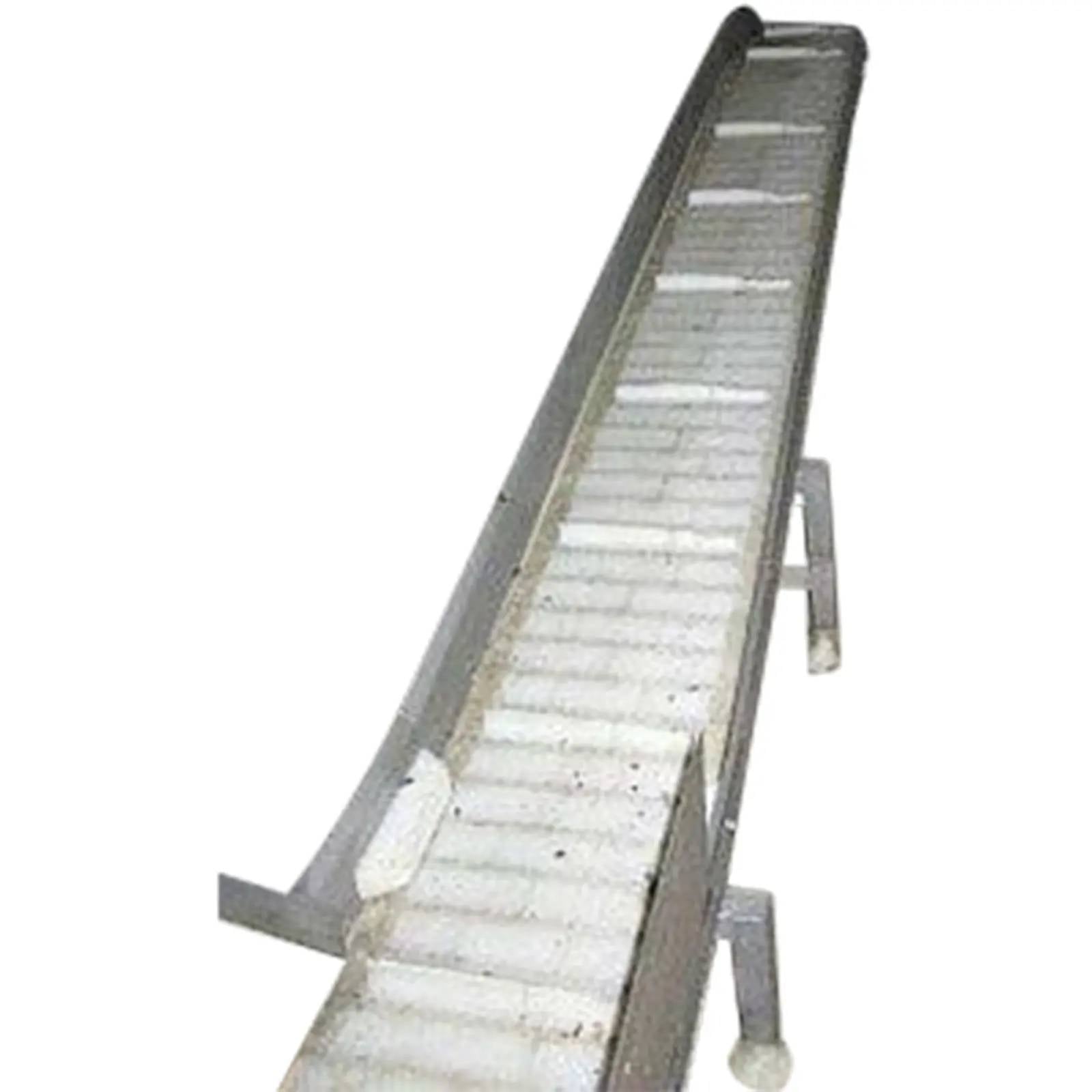 12" wide x 18' long, Stainless Steel Slight Incline Conveyor, 1" H flights spaced 12" apart, 4" side walls - Image 1