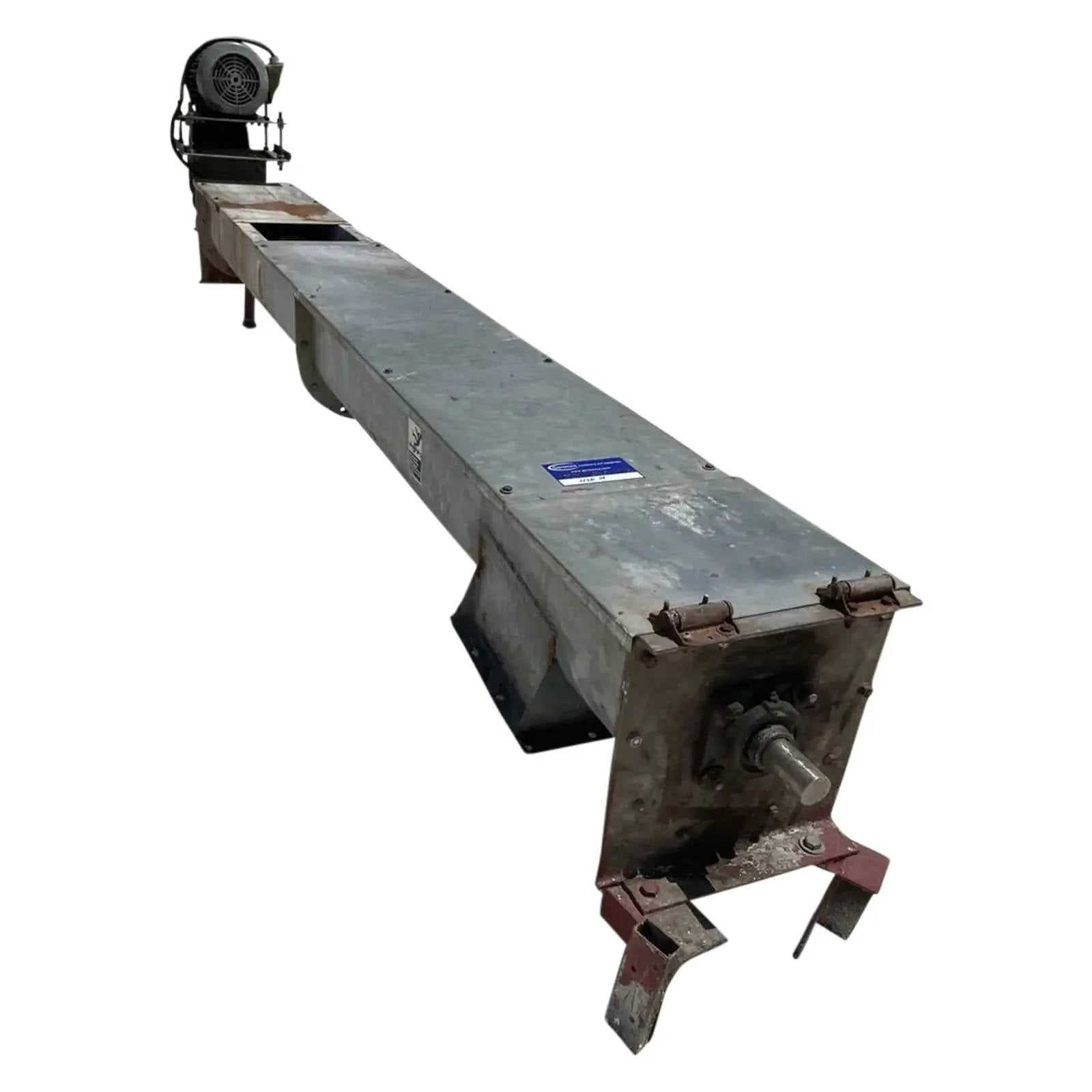 8" diameter x 8.2' long, Galvanized Steel Screw Auger Conveyor, 2 HP, 138" L x 19" width x 32" H Shipping - Image 1