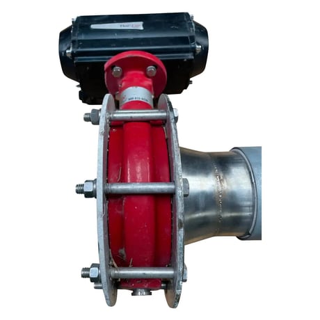 5" Flowline PTFE butterfly valve with electric actuator for food processing, chemical & sanitary applications - Image 2