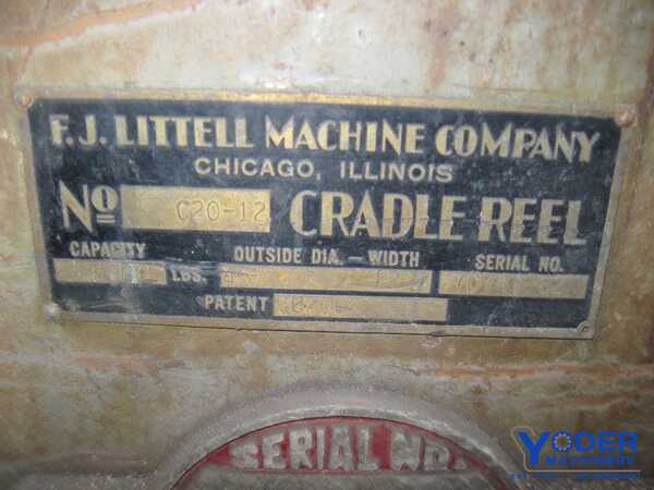 2000 lb. Littell #C20-12, non-powered coil cradle, 12" width, 48" coil diameter, 1962, #56934 - Image 6