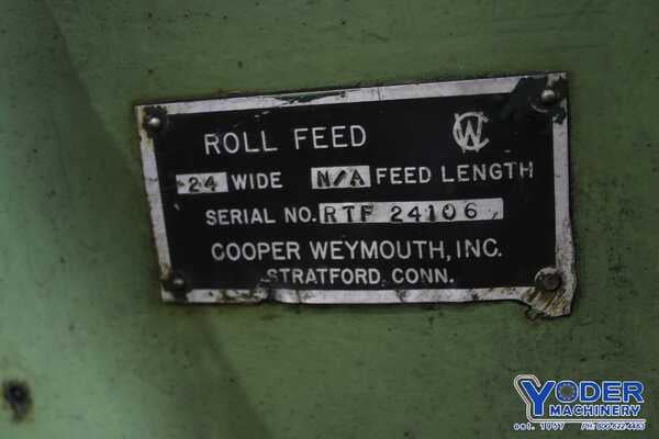 24" Cooper Weymouth roll feeder straightener, 3-1/2" feed roll diameter, 3 HP, #74135 - Image 1