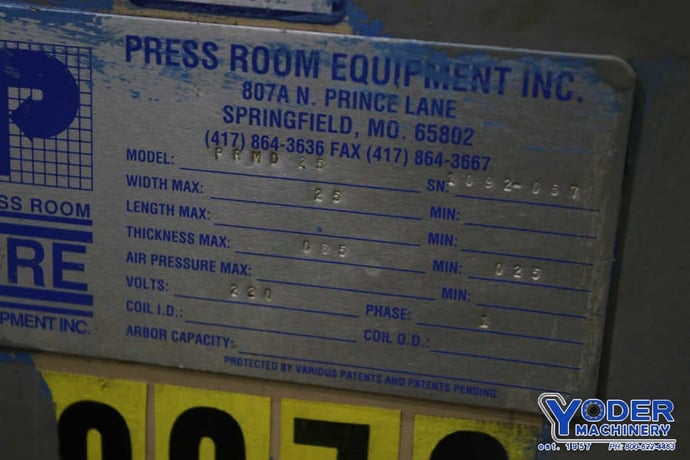 25" x .065" Press Room Equipment #PRMD25, straightener, 5 rolls, entry rolls, #75688 - Image 8