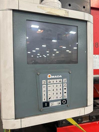 143 Ton, Amada #HFT-1303, CNC press brake, 10' overall, 106" between housing, 7.8" stroke, 18.5" open, foot - Image 3