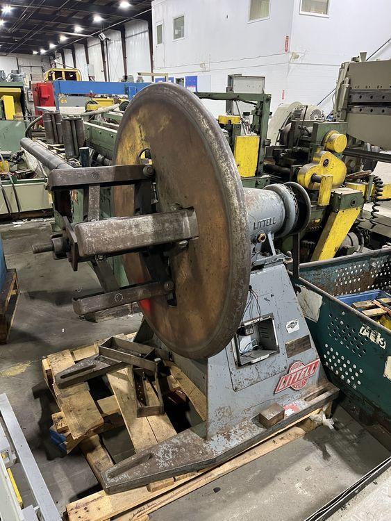 2500 lb. Littell #25-12, uncoiler, 12" width, 60" outside dimensions, 16"-20" ID, manual expansion, 2 keepers - Image 1