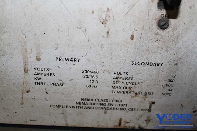 Miller #SP-300, 33/16.5 amps, 230/460 V., serial #JB467659, #62287 - Image 5