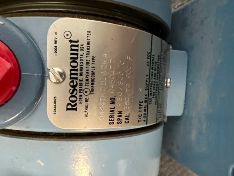 Rosemount #0444TK2D1A2NA, Temperature Transmitter, 280/840 C span, 350 to 900 F - Image 2