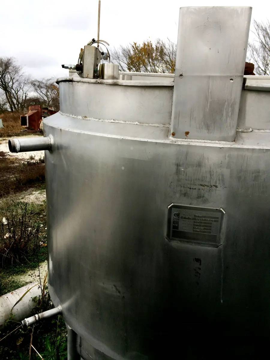 300 gallon Paul Mueller, Stainless Steel Mixing Tank, 100 psi @ 400 F, 4' diameter x 3' 2-1/2" straight wall - Image 6