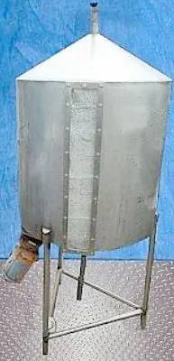 100 gallon Stainless Steel Cone Bottom and Closed Top Mix Tank, 0.33/0.5 HP, 1725 RPM, 86.25 RPM final, 32" D - Image 3