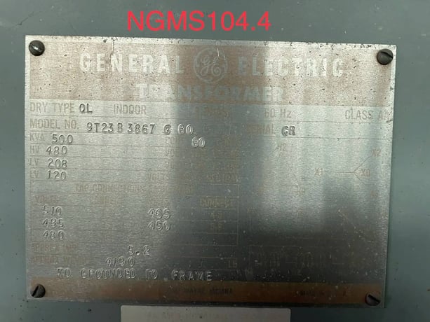 500 KVA GE #9T23B3867-G-80, General Electric Transformer, 480 V - Image 5