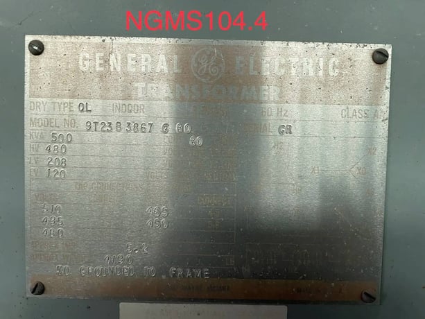500 KVA GE #9T23B3867-G-80, General Electric Transformer, 480 V - Image 7