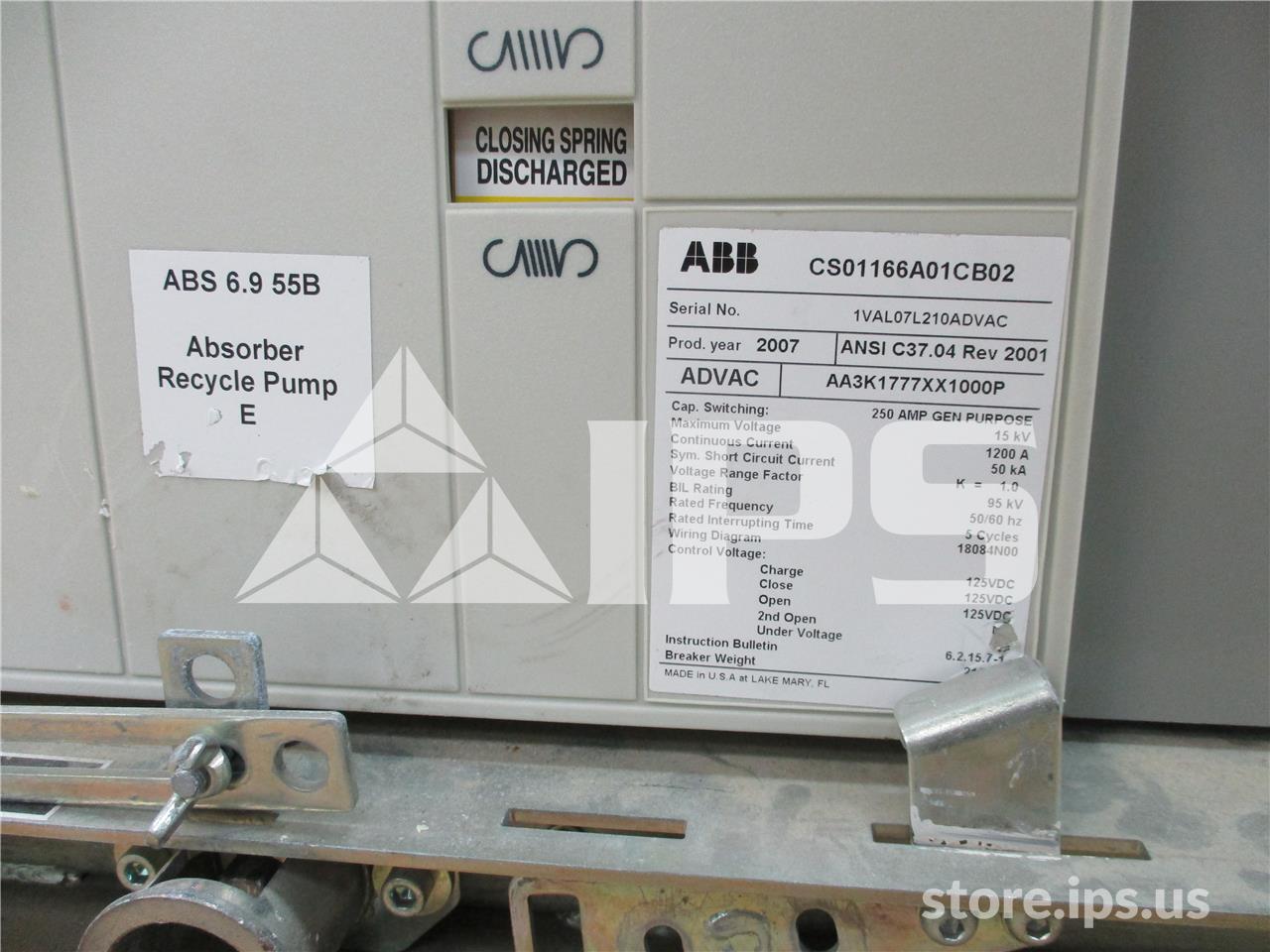 1200 Amps ABB Advac Aa3k1777xx1000p Model 3 (advac Model 3) 125 Volts DC Control - Image 4