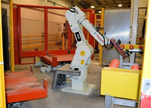 Kawasaki, FSO30L-E, Robot Palletizer, 6 axis, D32FD001 controller, 66 lb. bags capacity, 2008 - Image 1