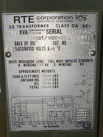 1000 KVA 34500Y/19920 Primary, 240 Delta Secondary, 3 phase, Padmount Transformer - Image 1