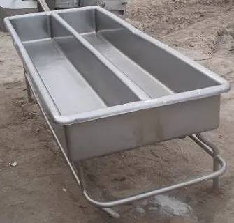 Stainless Steel 2-Compartment COP Tank- 150 Gallon, 8' 2" L x 1' 4-1/2" width x 11" H inside straight-wall - Image 2