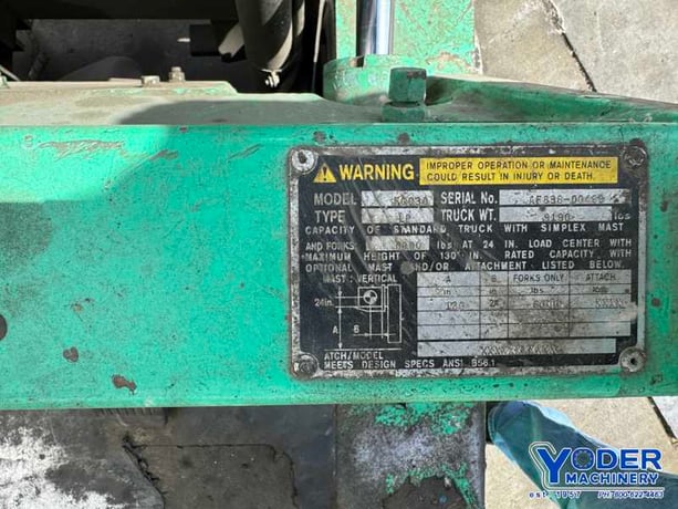 6000 lb. Mitsubushi #FGC30, LP gas forklift, 126" lift height, 48" fork length - Image 2