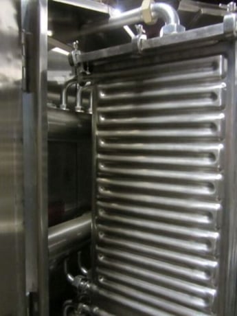 Mojonnier #8640, Plate Cooler, (5) 14" width x 50" H plates, 2" NPT nozzles, 1-1/4" diameter Outlet - Image 5