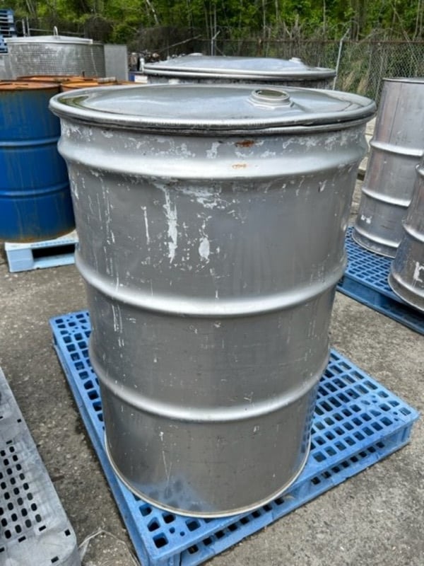 90 gallon Stainless Steel Drum, 26" diameter x 40" L, 4 qty. - Image 1