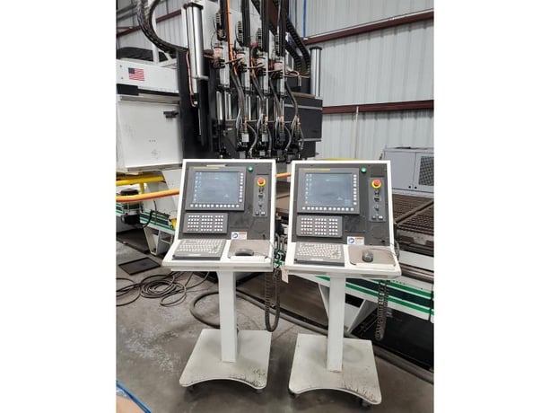 Onsrud #615DG24H8, Multiple Spindle CNC Router, dual gantry w/ 4 spindles each, 24 HP, 240000 RPM, 5' x 51' - Image 3