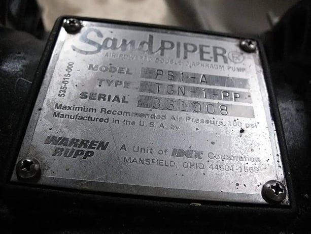 1.2" Warren Rupp #PB1-A, Double Diaphragm Pump, 100 psi - Image 8