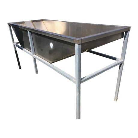 Rectangular Stainless Steel Hopper/Funnel Tank w/ slide valve discharge, 8.375 x 6" discharge opening - Image 1