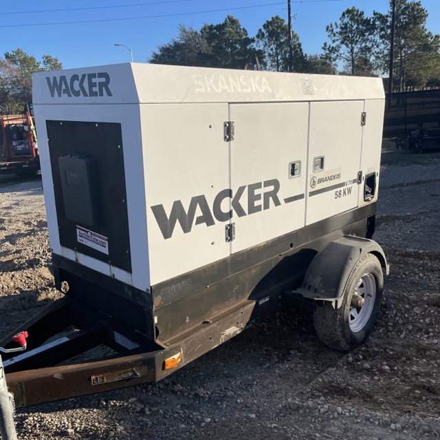 58 KW Wacker #G70, diesel generator, sound attenuated enclosure, multi-voltage, EPA Tier 3, 8128 hours, 2008 - Image 1