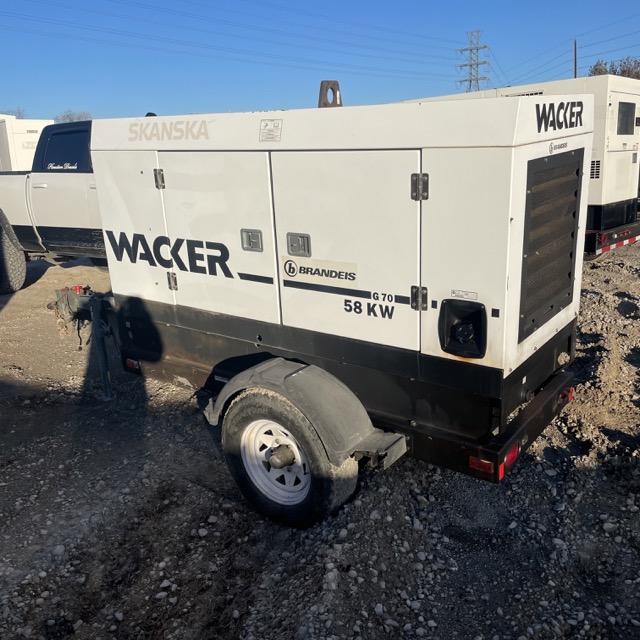58 KW Wacker #G70, diesel generator, sound attenuated enclosure, multi-voltage, EPA Tier 3, 8128 hours, 2008 - Image 2