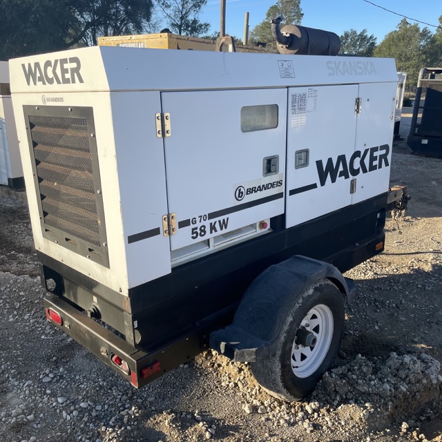 58 KW Wacker #G70, diesel generator, sound attenuated enclosure, multi-voltage, EPA Tier 3, 8128 hours, 2008 - Image 3