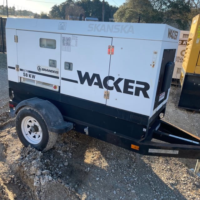 58 KW Wacker #G70, diesel generator, sound attenuated enclosure, multi-voltage, EPA Tier 3, 8128 hours, 2008 - Image 4