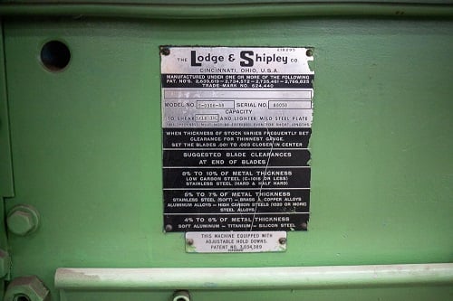 3/16" x 6' Lodge & Shipley mechanical shear - Image 3