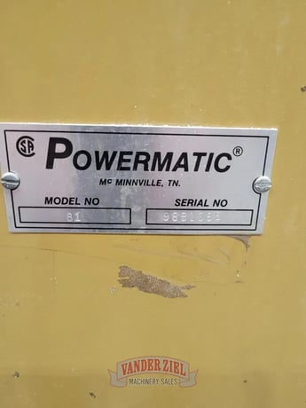 20" x 12" Powermatic #81, vertical saw, serial #9881085, #16359 - Image 8