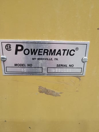 20" x 12" Powermatic #81, vertical saw, serial #9881085, #16359 - Image 9