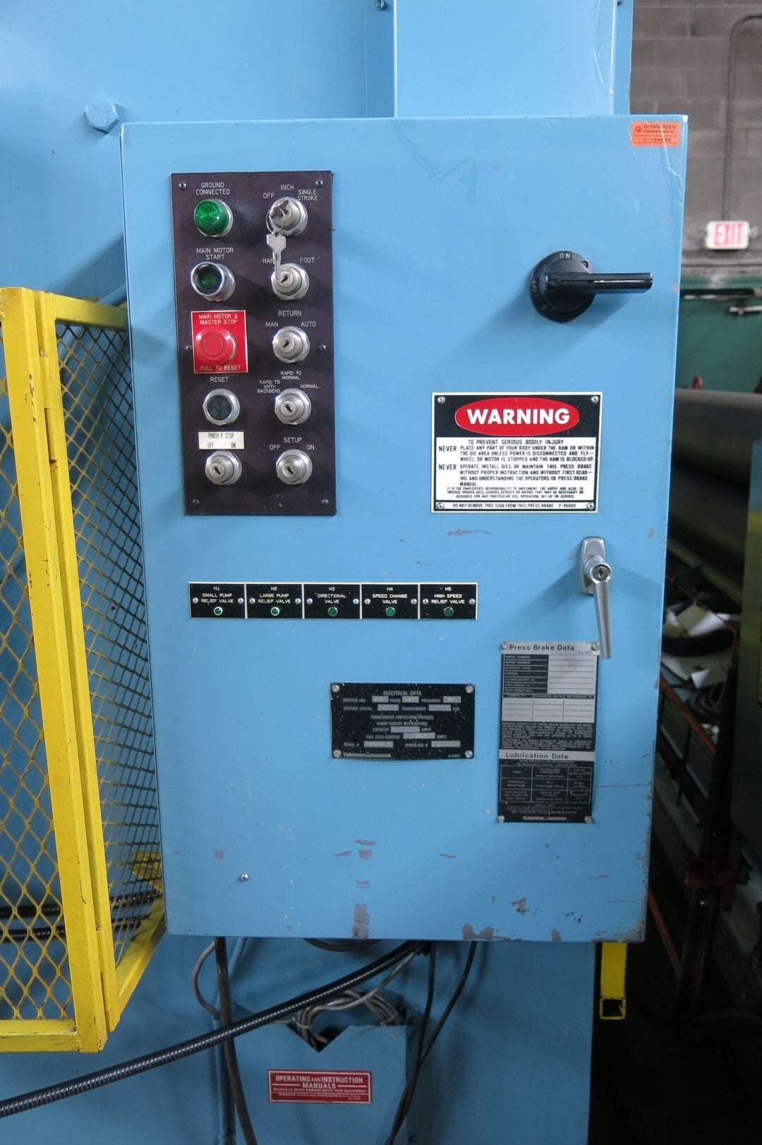 175 Ton, Clearing Niagara #HBM-175-10-12, CNC Hydraulic Press Brake, 12' overall, 1272" between housing, 1995 - Image 6
