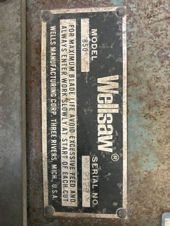 Wellsaw #850, horizontal band saw - Image 4
