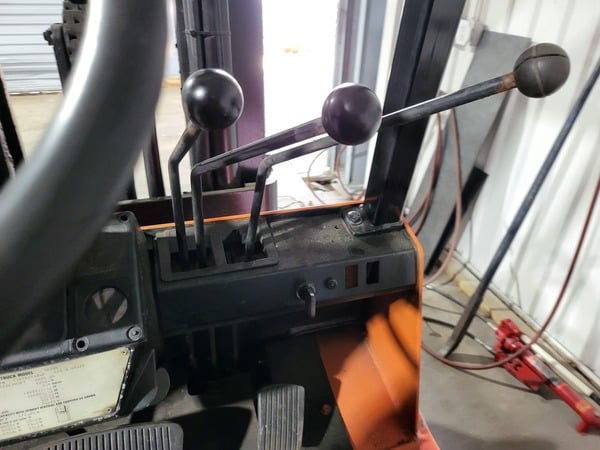 6000 lb. Hyster, Forklift with 2-Stage Mast and LP Powered, 48" fork length, cushion tires - Image 8