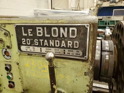 20" x 144" LeBlond #2013 Standard, engine lathe, 13" swing over cross slide, 4-jaw 18" chuck, 20 HP, 1958 - Image 4