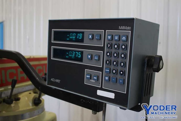 Willis Microcut #1050-II, ram type vertical mill, 10" x50" table, 3 HP, 2-Axis AcuRite digital read out - Image 7