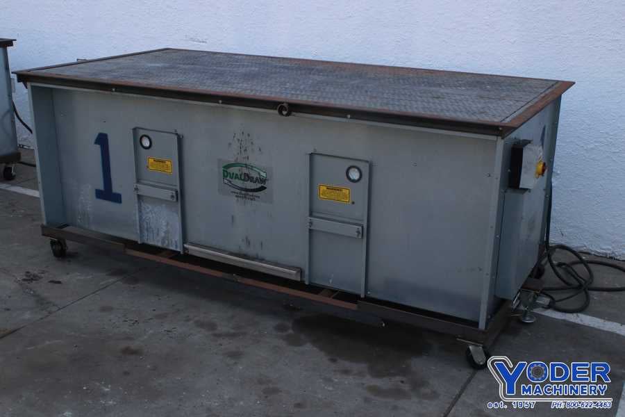 96" x 48" Dual draw downdraft table, 2 & 3 HP, 1500 lb. table capacity,portable on wheels - Image 2