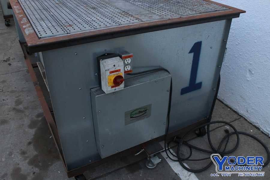 96" x 48" Dual draw downdraft table, 2 & 3 HP, 1500 lb. table capacity,portable on wheels - Image 4