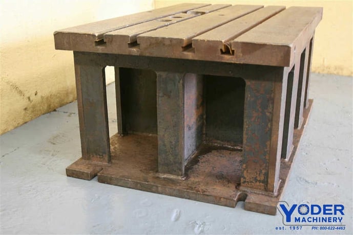 Steel fabricated box drill table, 42 L x 26 width x 18 H, 4 T-slots, #19987 - Image 5