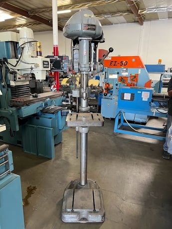 9" Clausing #1800, single spindle drill press, 12" x14" adj. heightt tilting work table - Image 1