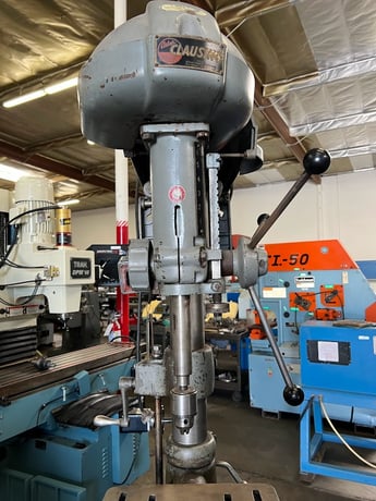 9" Clausing #1800, single spindle drill press, 12" x14" adj. heightt tilting work table - Image 2