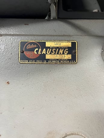 9" Clausing #1800, single spindle drill press, 12" x14" adj. heightt tilting work table - Image 3
