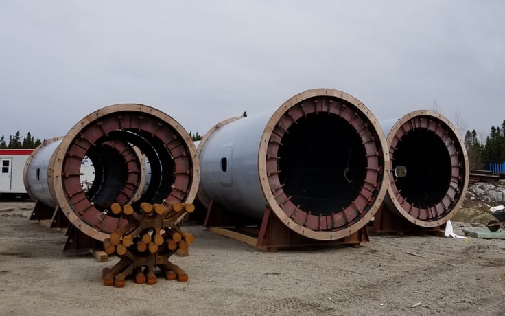 10.5' x 18.5' Outotec Ball mill with 1000 HP, cast mill heads, unused surplus (2 available) - Image 7