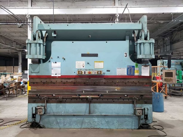 350 Ton, Cincinnati #350CBX10, press brake, 12' overall, 126" between housing, 10" stroke, 18" daylight, 1992 - Image 1