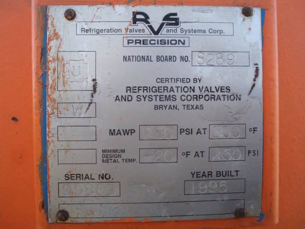 1165 gallon Refrigeration Valves and Systems Corp., Oil Scrubber Tank, 60" diameter x 7' 2" L Tank, 1995 - Image 8