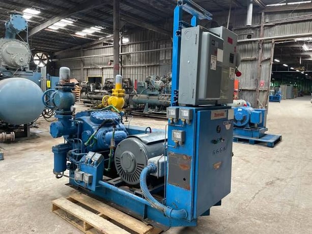 125 HP Vilter 448, 8-Cylinder Reciprocating Compressor Package, Belt Driven, 460V, 1770 RPM, 1200 max RPM, 3" - Image 4