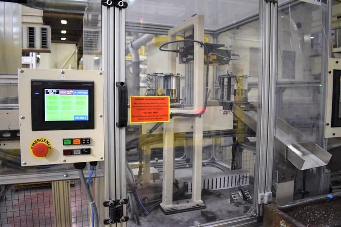 1200 Ton, Minster #E2-1200-120-60, eccentric geared straight-side transfer press, 12" stroke, 44" SH - Image 4