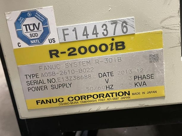 Fanuc, R-2000iB/165F, 6-Axis robot, R-30iB controller & Vision, 165 Kg, 2655mm reach, 2013, #104998 - Image 3