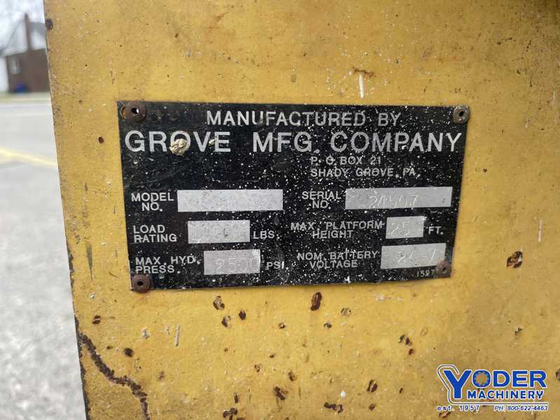 1245 lb. Grove #SM3160E, scissor lift, 31'17" working height, 2 MPH, #74952 - Image 7