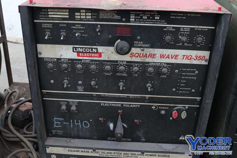 Lincoln #Square-Wave-Tig-350, welder, V35 cooler, portable on cart, #73269 - Image 8